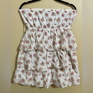Rue21 White and Pink Floral Kids Dress